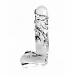 Dildo szklane icicles no.40 15cm mały penis przeźroczyste | 100% dyskrecji | bezpieczne zakupy