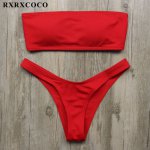 RXRXCOCO 2018 Bikini Set 5 Colors Bandeau Swimsuit Women Sexy Push Up Bandage Swimwear Brazilian Bikini Biquinis Beachwear Suits