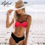 Lefeel 2018 Sexy Bikinis Set Lace Bandege Swimsuit Patchwork Bikini Push Up Swimwear Women Plus Size Bathing Suit Biquini    