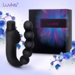 Luvkis Beads Hook Particles Anal Vibrator Male Prostate Massage Butt Plug Vibrating 10 Speeds USB Charged Waterproof Sex Toys 