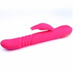 Heating Telescopic Rabbit Vibrator Rotating 12 mode Dildo Vibrator G Spot Clitoris Stimulator Adult Sex Toys for Woman