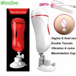 MizzZee Vagina anal masturbation cup Vagina real pussy sex toys for man Penis pump Blowjob Vibrator Male Mastrubator for man gay