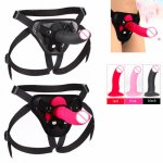 Female Wearable Silicone Dildo PU Leather Bondage Roleplay Strap On Dildo Pants Adult Game Sex toys For Women Lesbian Erotic Toy