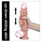 Lovetoy, lovetoy 6.5 inches Sliding-Skin Dual Layer Extreme Realistic TPE Dildo With Suction Cup Big Penis Sex Toy For Woman Sex products