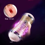 Oral Sex Cup Male Masturbator Vibrator Real Vagina for Men,Silicone Pussy Mouth Double Sex Toys for Adult Man sex toy for couple