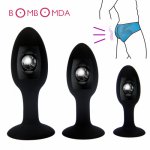 Ins, Metal Ball Inside Anal Beads Plug Silicone Prostate Massage Vagina Anus Muscles Stimulate Trainer Adult Sex Products for Couples