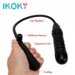 Ikoky, IKOKY Anal Plug Female Masturbation Black Fake Penis Huge Dildo with Pump Inflatable Dildo Sex Toys for Women Butt Plug