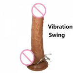 HOWOSEX Soft silicone dildo realistic dildos vibration +Swing USB charging suction cup dildo vibrator Penis sex toy for women 