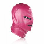 2017 New Rose Red Leather Head Bondage Restraint Mask Open Mouth&Eyes Fetish Erotic Toys BDSM Sex Toys for Couples