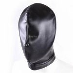 Fetish Erotic Toys PU Leather Bondage Hood With Eye Mask Mouth Gag Sex Slave Mask BDSM Bondage Restraints Sex Toys for Couples