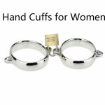 1Pair Metal Waist Cuffs Handcuffs for Men Women Sex Bondage Restraint Set Slave Foot Ankle Hand Cuffs with Lock Sex Products Toy