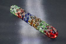 Colorful dotted Pyrex Glass Dildo Crystal fake penis Anal butt plug Female male masturbation Adult product Sex toy for women men