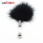  black/red/pink/purple ostrich feather tickler,fun flirting real feather tickler for couples, glass dildo  handle with D:1.5cm  