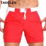 Taddlee Brand Sexy Swimwear Men Swimsuits Swimming Boxer Briefs Bikini Solid Basic Long Surfing Board Shorts Trunks Quick Dry