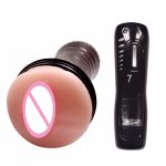 Remote Control Male Masturbator Cup Artificial Vagina Mouth Pussy Soft Silicone Oral Sex Product for Adults Quality Sex Toys for
