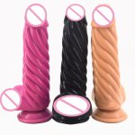 Spiral Realistic Penis Dildo Huge Big Real Penis Dildo with Suction Cup Vagina Masturbator Sex Toys for Women Lesbian Sex Shop