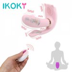 Ikoky, IKOKY Clitoris Stimulator Anal Plug Dual Head 9 Mode Adult Products Sex Toys for Women G Spot Strap On Vibrator Erotic