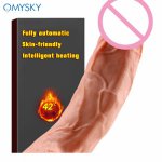 Omysky Huge 21cm Realistic Dildo with Suction Cup 7 frequency G-spot vibration heat preservation Dick Artificial penis for women
