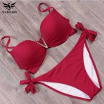 NAKIAEOI 2018 New Summer Sexy Bandage Bikinis Push Up Swimwear Women Brazilian Bikini Set Swimsuit For Women Bathing Suit S~2XL