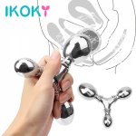 Ikoky, IKOKY Metal Anal Plugs Butt Plug Stainless Steel Vaginal G-spot Massage Clitoris Stimulation Sex Toys for Men and Women Gay