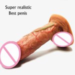 Real Skin Silicone Big Dildo Realistic Suction Cup Dildo Male Artificial Rubber Penis Female Dick Adult Sex Toys For Women Dildo