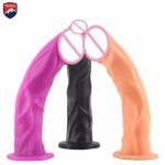 MlSice Long Slim Curved Soft Anal Pulg Penis Sex Toy for Women, Anal Trainer Dildo Flexible Sex Product Adult Game Couple Flirt