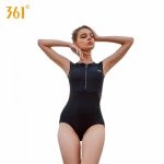 361 Sports Swimsuit Women Sexy Swimsuit Triangle One Piece Swimming Suit Sexy Hot Spring Suit Black Zipper Bathing Ladies Bikini