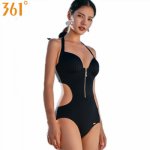 361 Female Swimsuit One Piece Bikini Women Backless Tummy Control Swimming Suit Sexy Monokini Push Up Bathing Suit Black Bather