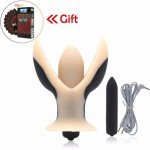 Electro Shock Large Vibrating Anal Plug Electrical Stimulation Butt Plug Anal Dilator Vibrator Electro Sex Toys For Men Woman