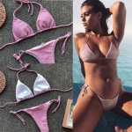 New Arrivals Women Summer Swimwear Bikini Set Push-up Padded Bra Bathing Suit Swimsuit Solid Bandage Soft Sexy Hot Swimsuits