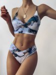 2019 New High Waist  Bikini set Yellow Bandeau Swimsuit Sexy Print Thong Bikini Women Swimwear Two-pieces Bather Bathing Suit 