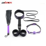 Smspade Sex Toys For Woman Fetish Neck& Wrist Restraint Flogger Mouth Gag bdsm Bondage Adult Sex Toys Handcuffs For Sex Ball Gag