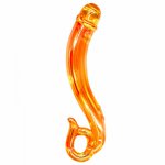 Qomolomo Long Gold Glans Shape Glass Dildos Fake Penis Anal butt plug Sex Toys For Women Female Masturbation