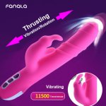 Fanala, FanaLa 7 Speed Telescopic Rabbit Vibrators Real Thrusting Dildo for Women Waterproof Rotatable Masturbator G-Spot Sex Product