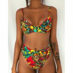 Sexy Floral Print Bikinis Swimwear Women Swimsuit Brazilian Bikini Set Push Up Bandage Biquini Feminino Women's Swimming Suit