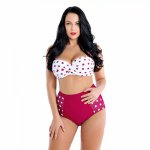 Swimall 2019 Sexy wave point Bikini Set Summer New Push Plus Size High waist split Swimwear Bathing Suits Beach Wear Bodysuit