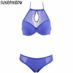 SUNRAINBOW 2019 Push Up New Arrival Sexy Halter Bikinis Women Swimsuit Swimwear Beach Bathing Suits Swim Wear Biquini