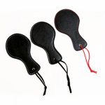 Black Leather Beat Flog Spank Paddle Submissive Slave Kinky Fetish BDSM Whip Torture Gear Sex Toy