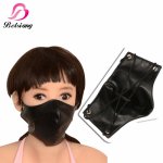 Sexy Mask Soft Pu Leather Bondage Restraints Face Mask Hood Women Cosplay Bdsm Fetish Bondage Mask Sex Tools For Sale Adult Game