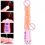 Realistic Dildo Vibrator USB Charging Heating Auto Telescopic Dildo Vibrator G-spot Vagina Clit Anal Vibrating Sex Toy for Women