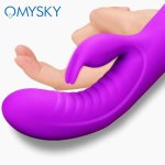 OMYSKY Oral Licking dildo Vibrator Clitrois Stimulator Magnetic charge Sex Toys for Woman Female G Spot Vagina Clitoris Massager