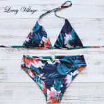 Lovey Village Sexy Bikini 2017 Classic Female Bikinis Set Flower Beachwear Swimwear Women Swimsuit Brazilian Swim Suit Biquini