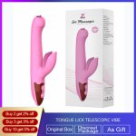 Bodypro New Telescopic Vibrator for women Tongue Lick Warming Dildo Clitoris stimulation Rabbit Vibrators Adult Sex toys