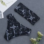 2018 Tube Top Swimwear Sexy Women Marble Print Padded Bra Beach Bikini Set Swimwer Bathing Suit Beachwear Maillot De Bain