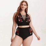 Sexy Embroidery Female Swimsuit Push Up Women Bikini Set Big Breast High Waist Beachwear Bathing suit Biquini Plus Size 5XL