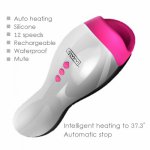 Automatic Sex vibrator Machine Oral Male Masturbator Cup 12 Speeds Vibrating Intelligent Heat Realistic Sex Toys For Men