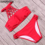 SUNRAINBOW 2019 New Arrival Sexy Brazilian Bikinis Halter Bikini Set Swimsuit Women Swimwear Female Summer Bathing Suits Biquini