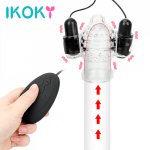 Ikoky, IKOKY Penis Head Vibrator Cock Ring 20 Speed Delay Ejaculation Glans Trainer Massage Male Masturbator Sex Toys For Men