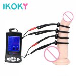 IKOKY Electro Stimulation Medical Sex Toys for Men Therapy Massager Penis Ring Electric Shock Silicone Electric Shock Cock Ring