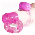 2Pcs Finger Ring Vibrator High Elastic Silicone Penis Vibrating Clit Massager Cockring Toy Sex Toys Adult Products for Men